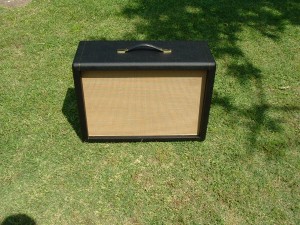 Custom 2*12 speaker cabinet in black with cain grill by Will Dyke