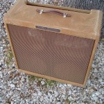 Restored Fender 1958 Bassman that has been distressed to show its age.