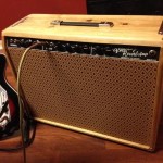 One of my guitars with a custom made amplifier cabinet.